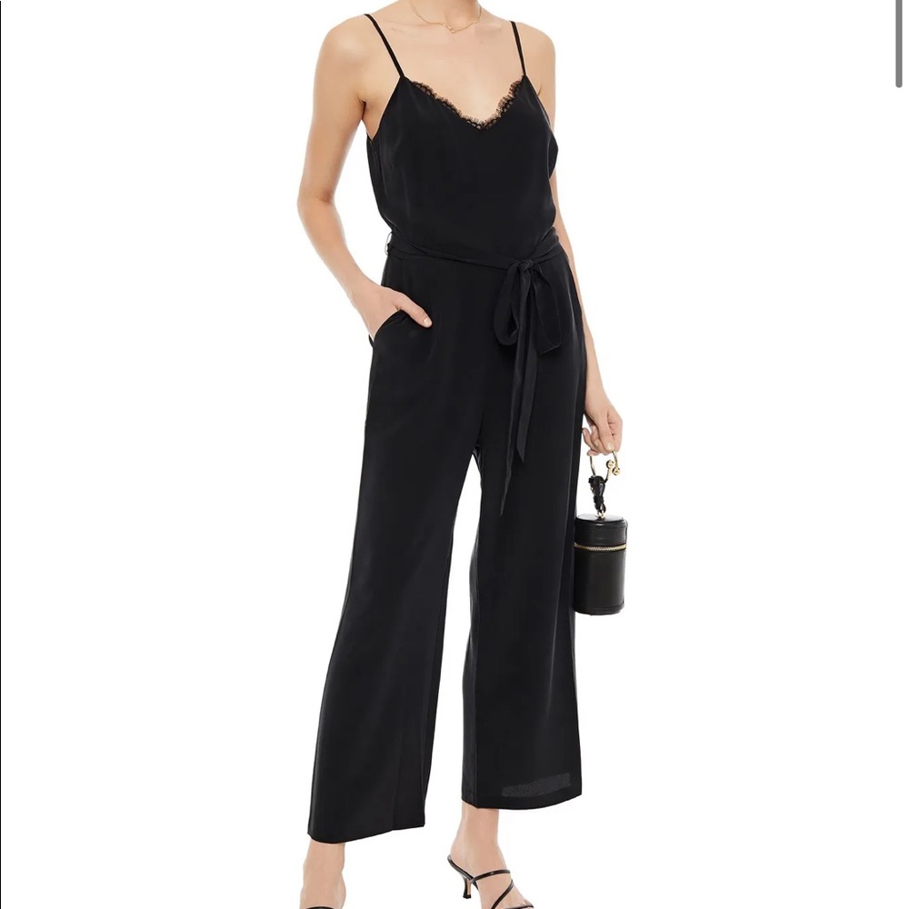 LAGENCE DIA CAMISOLE LACE TRIM WIDE LEG JUMPSUIT